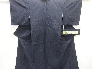 アンティーク　草葉模様織り出し本真綿結城紬着物